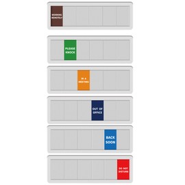 Office Sign-6 Options Door Signs for Office In A Meeting Sign/Out Of Office/Do Not Disturb/Working From Home/Please Knock/Back Soon Privacy Office Slider Sign for Meeting & Conference Room