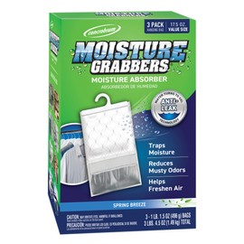 Concrobium 378488 Moisture Grabbers Moisture Absorber Packs, Spring Breeze, 3 Bag Box