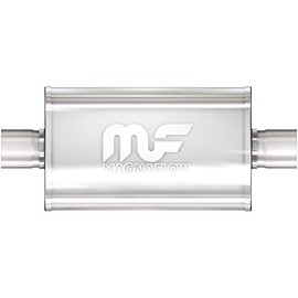 MagnaFlow Performance Exhaust Muffler 12215: 2.25"/2.25" Inlet/Outlet, 5x8x14" Oval, Stainless Steel, Satin Finish