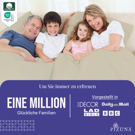 Pizuna Duvet Cover 155 x 220 cm Cotton White, 1000 Thread Count 100% Long Staple Cotton in Satin Weave Thick Duvet Cover Set with Concealed Button Closure and 1 Pillowcase 80 x 80 cm