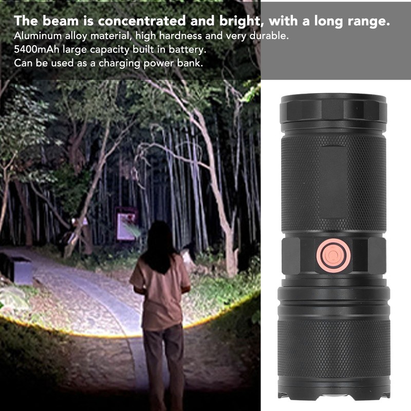 Flashlight High Brightness USB Charging Adjustable Focus Handheld Flashlight for
