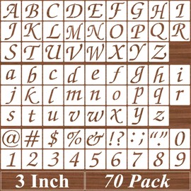 3 Inch Alphabet Letter Stencils - 70 Pack Letter Number Stencil Templates with Signs for Painting on Wood, Reusable Calligraphy Letters Stencils for Chalkboard Fabric Wood Signs
