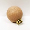 Lamp Finial-Beech Wood Ball-W/Dual Thread Base-Large (Polished Brass)