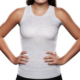 KNIT-RITE Lightweight Torso Interface V-Neck Tank w/Left Flap - X-Static (Grey, Small)