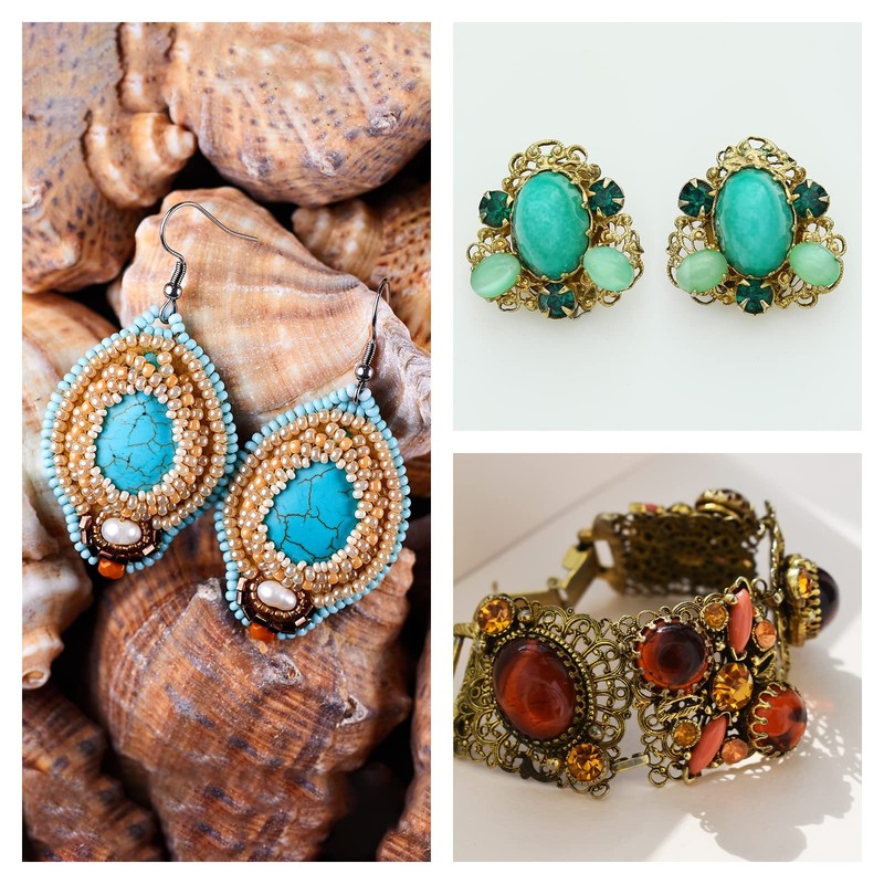 MECCANIXITY 36 Pcs Flat Back Oval Gemstone 25 x 18mm