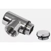 Team Controls Dual Fuel Heated Towel Rail Element Connector for Radiator Valves Chrome T - Piece 1/2" TEE, c/w Blank Plug