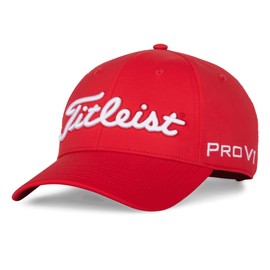 Titleist Tour Performance - Gorro de Golf, Color Rojo y Blanco