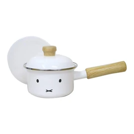 Fuji Hollow Miffy Face IH Compatible Saucepan Single Handle Pot, White, 4.7 inches (12 cm)