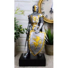Ebros Medieval Swordsman Knight Of Heraldry Figurine 8.75"Tall Suit of Armor