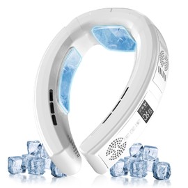 Neck Cooler, Cooling Plate, Summer 2025, Large Air Volume & Long Operation, Neck Heater, For Both Cold and Cold Use, LED Power, Wind Speed, Temperature Display, Silent, Lightweight, Neck Fan, 2 Hours