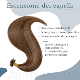 18inches Pre Bonded Human Hair Extensions #4/27 Medium Brown&Dark Blonde Real Hair 100S Strands Keratin U Tip Nail Remy Hair Straight (18"-100g)