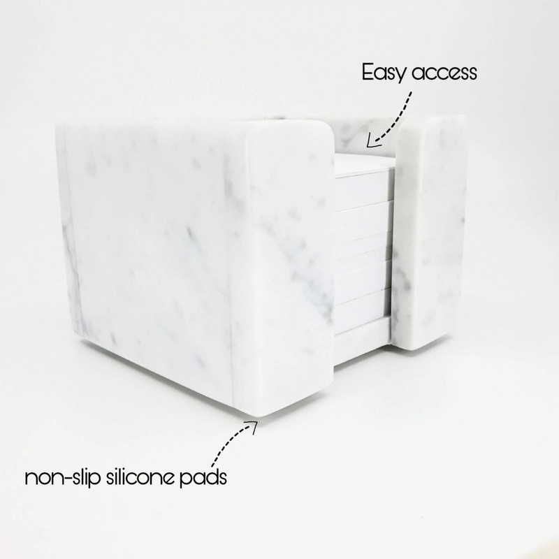 Sticky Memo Pad Note Cube Holder Marble Home Office Desk