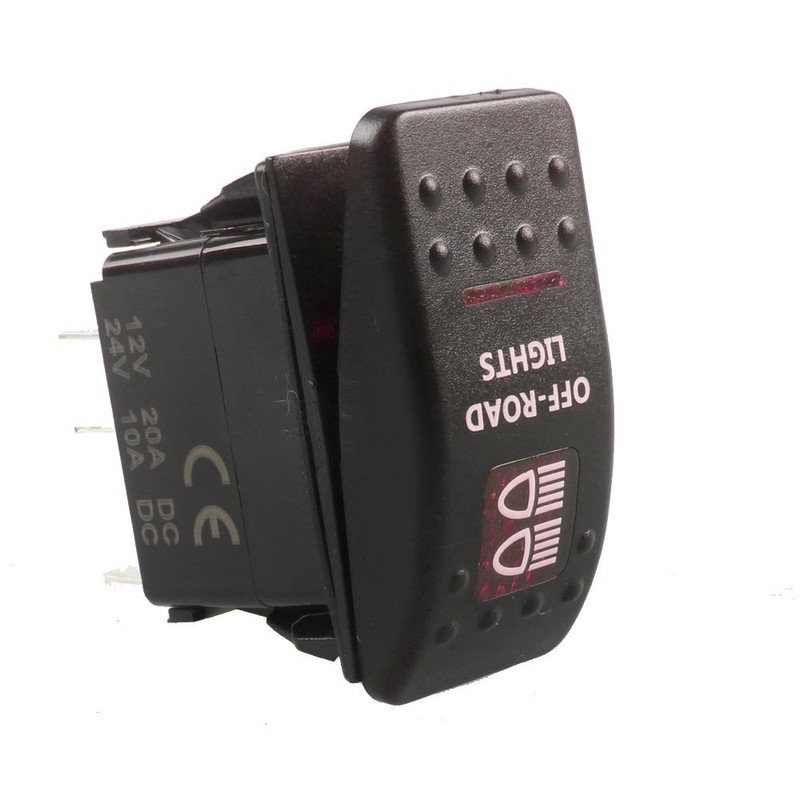 Mintice™ 12 V Car Red LED Light Illuminated Rocker Switch