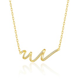 Philip Jones Gold Plated Spiral Necklace Created with Zircondia® Crystals