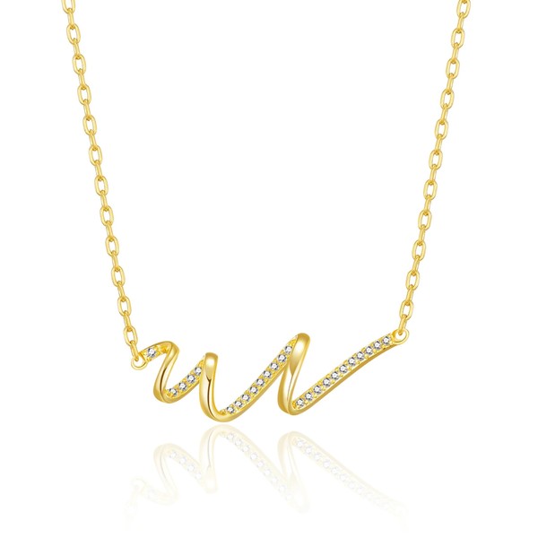Philip Jones Gold Plated Spiral Necklace Created with Zircondia® Crystals
