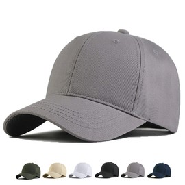 MUNULA Oversize Baseball Cap XXL Big Head Hats for Men Large Head Hats Dad Hat Adjustable 23.6"-26.8" (Gray)