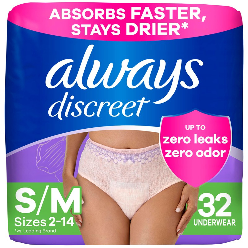 Always Discreet Adult Incontinence Underwear for Women and Postpartum Underwear,