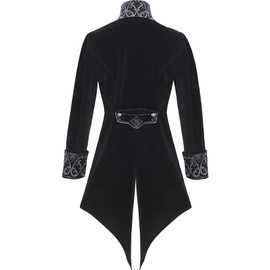 Apocrypha Men's Medieval Steampunk Tailcoat Victorian Gothic Jackets Frock Coat (Black, XXX-Large)