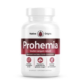 Prohemia Natural Blood Builder Iron Supplement and Support for Healthy RBC & Oxygen Levels and Red Blood Cells Production for Women and Men - 60 Pills