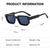 RUNHUIS Vintage Rectangle Sunglasses Women Men Retro Small Square Chunky