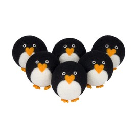 Smart Sheep Smart Sheep Wool Dryer Balls - 6-Pack - XL Premium Natural Fabric Softener Award-Winning - Wool Balls Replaces Dryer Sheets - Wool Balls for Dryer - Laundry Balls for Dryer (Marching Penguins)