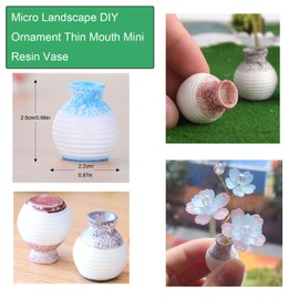 NentMent 6 Pack Mini Bud Vases Tiny Flower Vase Resin 1'' Small Ceramic Imitation Vase for Micro Landscape DIY Ornament Decor Moss Succulent Decoration Accessories
