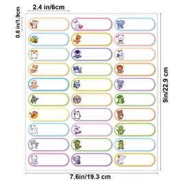 Adorable Animal Custom Waterproof Labels - 300 Handwritten Stickers for Home Office Classroom, Organize Jars Bags Storage, 10 Sheet Set (Label A)