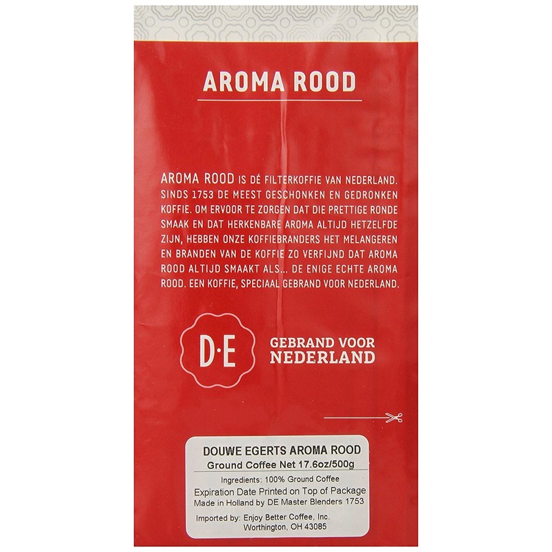 Douwe Egberts Aroma Rood Ground Coffee, 17.64 Ounce, Pack of