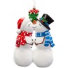 Kissing Snow Couple Ornament