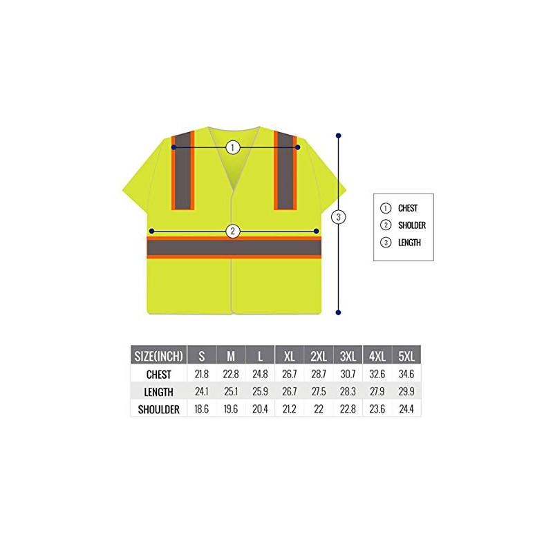 RK SAFETY High Visibility Sleeved Safety Vests with Strips Breathable
