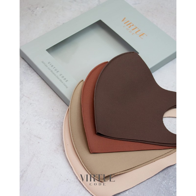 VIRTUE CODE Second Skin Cloth Face Mask Pack. 4 Buttery