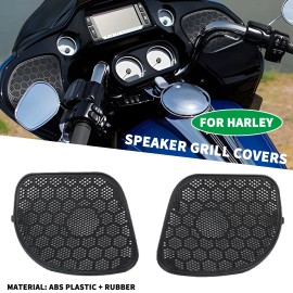 Unbranded Black Front Fairing Speaker Grill Covers Mesh For Harley Road Glide FLTRX FLTRXS