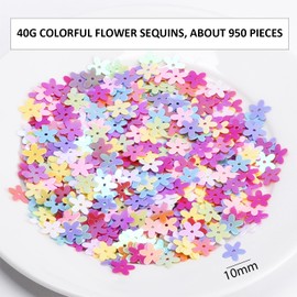 40G Colorful Sequins Approx 1900 Sequins Flower Shaped Sequins Sequins Craft Sewing Decoration DIY Supplies Party Confetti Decoration