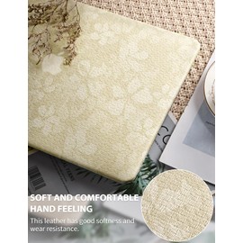 Seorsok Compatible with MacBook Air 13 Inch Case2022 2021 2020 2019 2018 Release A1932 A2179 M1 A2337 Touch ID,Leaves Printed Leather Plastic Hard Shell Case with Transparent Keyboard Cover,Beige