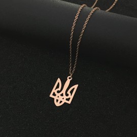 N-Made Beautifull Ukraine Trident - Ukraine Necklace - Ukraine Jewelry - Ukrainian Jewelry - Ukrainian Flag Trident Pendant Necklaces for Women's Men, Patriotic Gift, Birthday Gifts