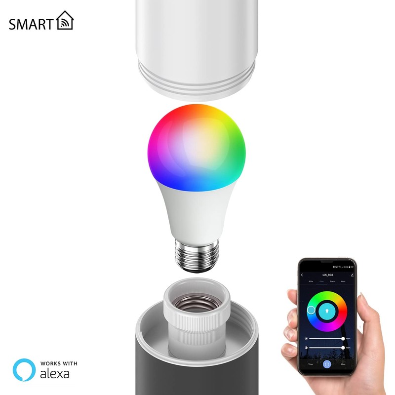 ledscom.de Poru Bollard Light with Socket for Outdoor Use, Anthracite,