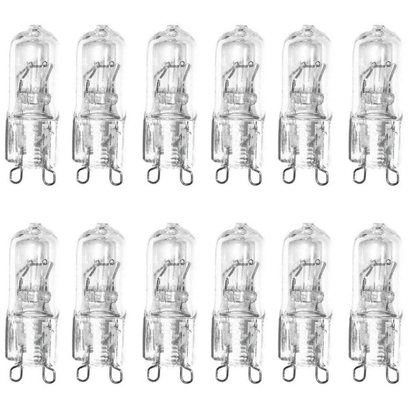 (12)-Pack G9 Halogen 120 Volt 75 Watts Looped Pin Clear Base High Lumens Long Life 120V 75W