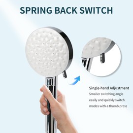 UltrTxenova Filtered Shower Head with Handheld,High Pressure 6 Spray Mode Showerhead with Filters,Detachable Shower Head, Water Softener Filters Beads for Hard Water -Remove Chlorine (Chrome)