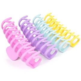 Framar Large Claw Clips for Thick Hair - Hair Clips for Women Thick Hair, Hair Claw Clips for Thick Hair, Claw Clips for Thin Hair, Pinzas Para El Cabello 4 Pack (Pastel)