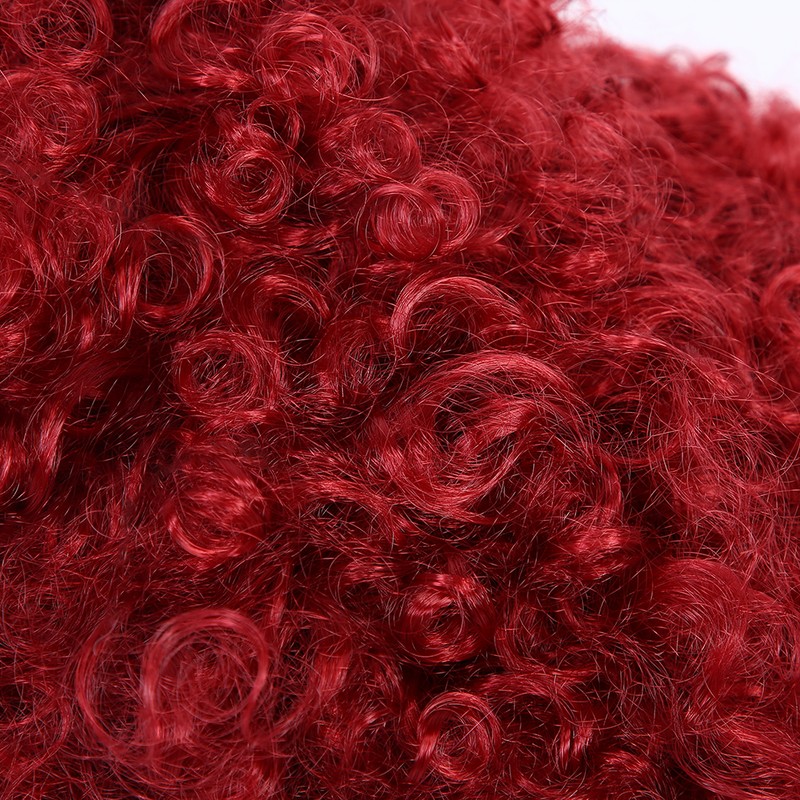 Curly Wavy Wigs Women Female Synthetic Hair Burgundy Wigs for