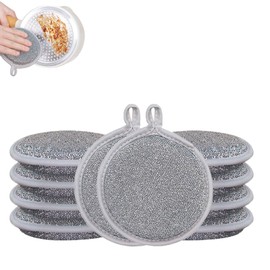 PACIOCEAN 10Pcs Multipurpose Wire Dishwashing Rags, Non Scratch Dishcloth Wet and Dry Double Layer Wire Dishwashing,Kitchen Dish Towels Cleaning Rags Scrubbing Pads for Dishes Sinks