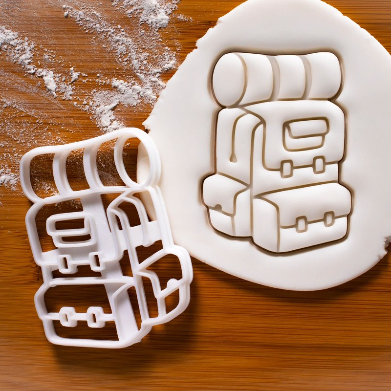 Set of 3 Camping Cookie Cutters (Designs: Backpack, Tent, &