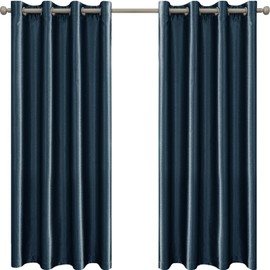 Ystyle Curtains Set of 2, Blackout Curtains with Eyelets, 140 x 145 cm, Thermal Curtain Against Cold and Heat, Opaque Bedroom Living Room, Sound Insulation Curtain, Dark Blue