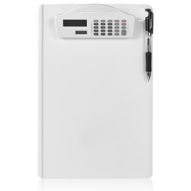 Sunnyclip Clipboard with Pen Holder & Calculator, [20% Thicker & Durable] Plastic Clip Board with Side Ruler, 9x13 Hanging Contractor Clipboard for Letter Size/A4 Paper, for Work, Office, School