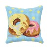 Wizardi Cushion Cross Stitch kit "Donuts" 99083 Orchidea
