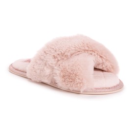 MUK LUKS womens Perley Criss-cross Slipper, Blush, Small US