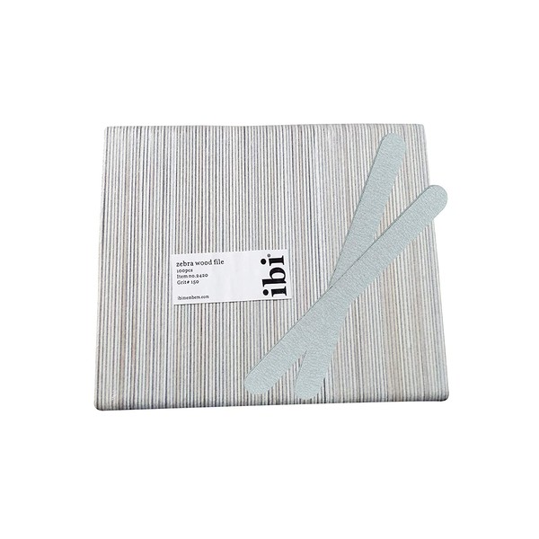 IBI Wood File | Grit 150/150 | Professional Nail File (100PCS)