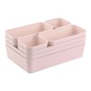 1 x Drawer Organiser Set 8 Pieces Pink Universal Adjustable