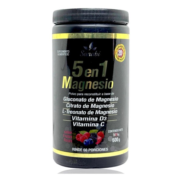 5 En 1 Gluconato Citrato L-treonato De Magnesio 600 G