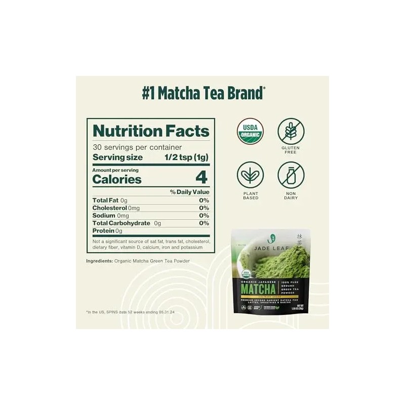 Jade Leaf Matcha Matcha Orgánico En Polvo Jade Leaf 30